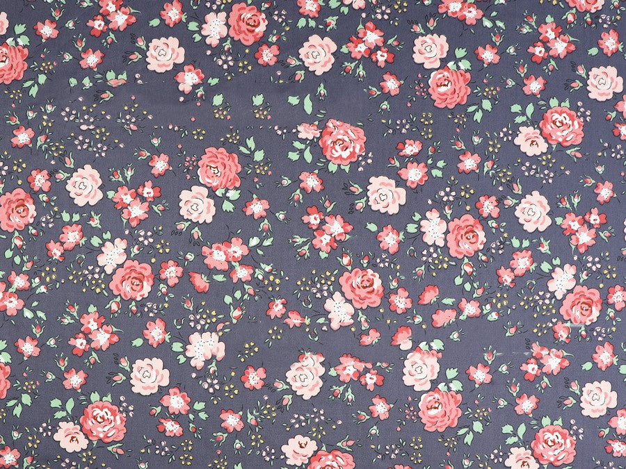 Small Floral Cotton Fabric - Water Printed Twill Material for Sewing, Bedding & Crafts