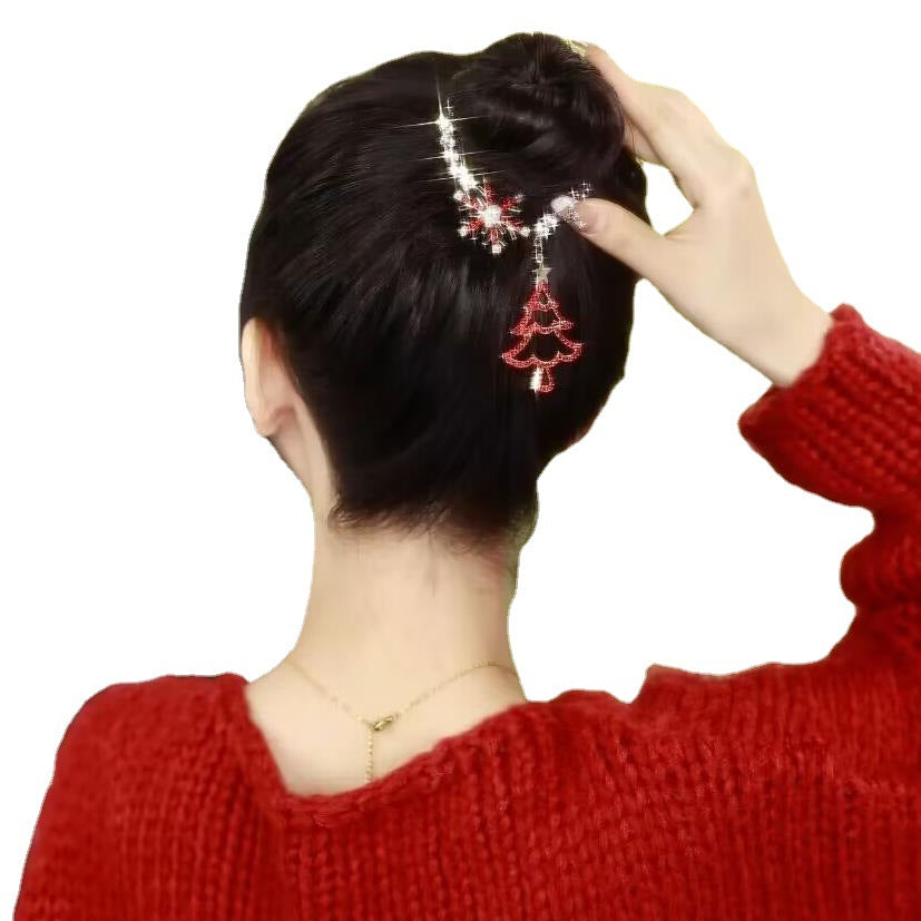 Christmas Headband & Hairpin - Holiday Party Hair Accessories in Red