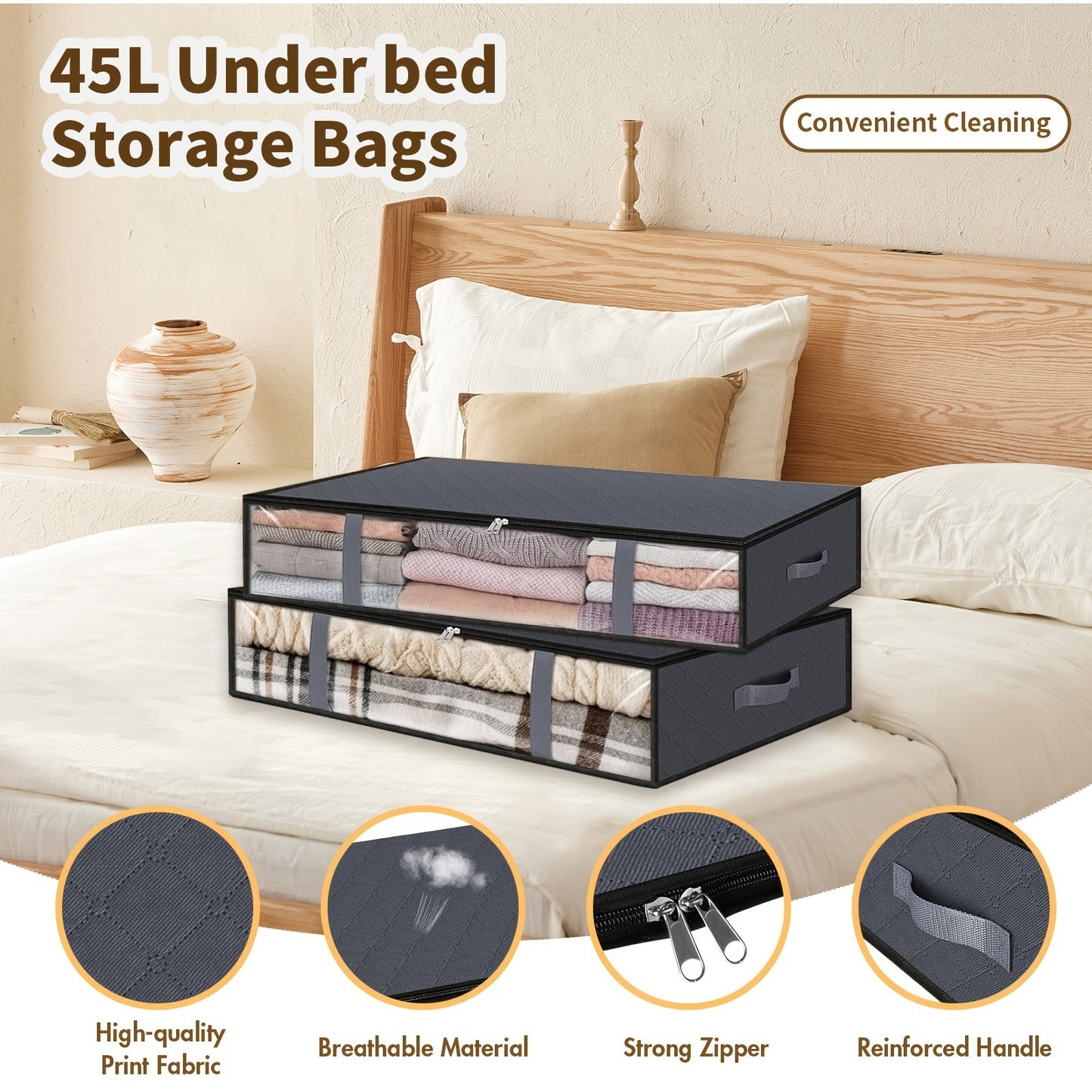 Foldable Large Capacity Moisture-Proof Clothes and Quilt Storage Bag