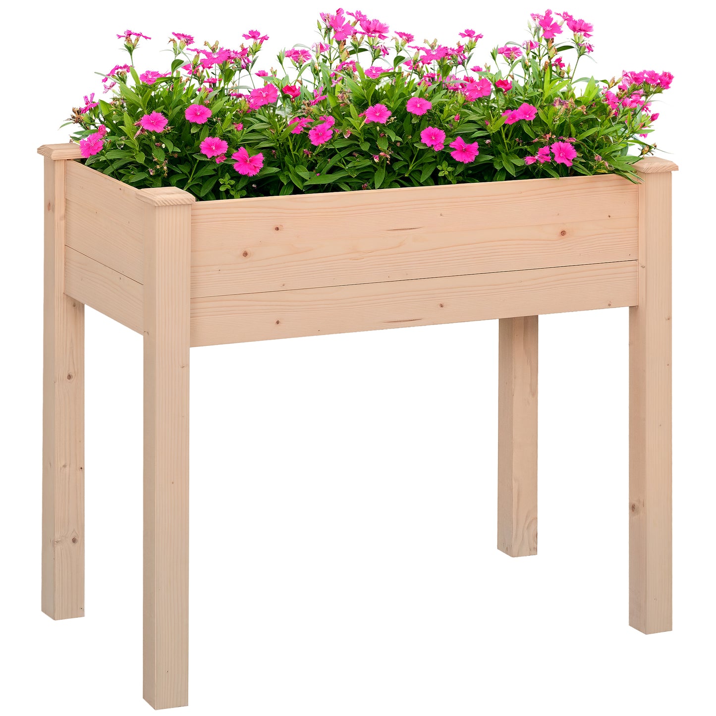 Raised Wooden Garden Bed with Legs for Vegetables Herbs Flowers - Natural Finish, 830x80x440 mm