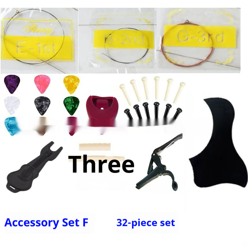 Guitar Accessory Set with Picks, String Nails & Pillow - Multiple Colors