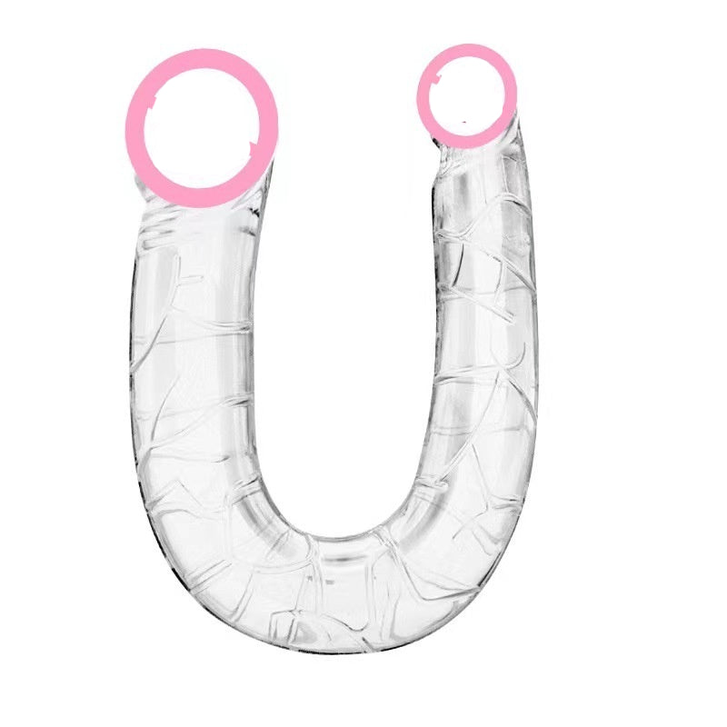 Double-Headed Dragon Crystal Silicone Toy - Transparent, Pink, Purple & Flesh Colors