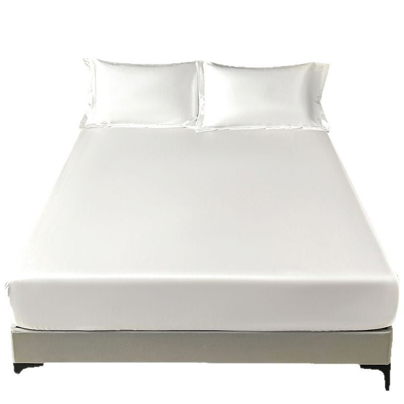 Satin Look Ice Silk Fitted Bed Sheet - Single Size Breathable Mattress Cover