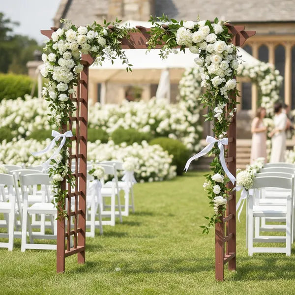Wooden Wedding Arch - Sturdy Trellis for Garden Events
