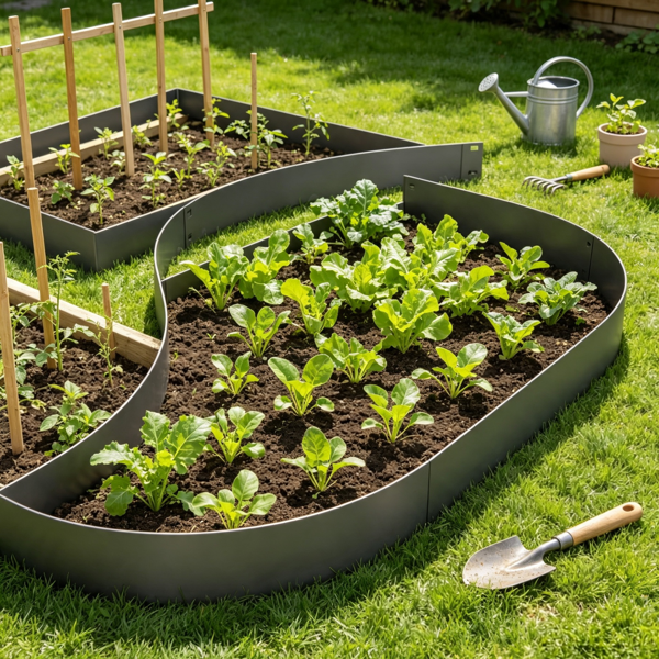 5-Pack Heavy Duty Garden Edging 39 Inch x 5 Inch Galvanized Steel Border Flexible Lawn Border for Flower Beds