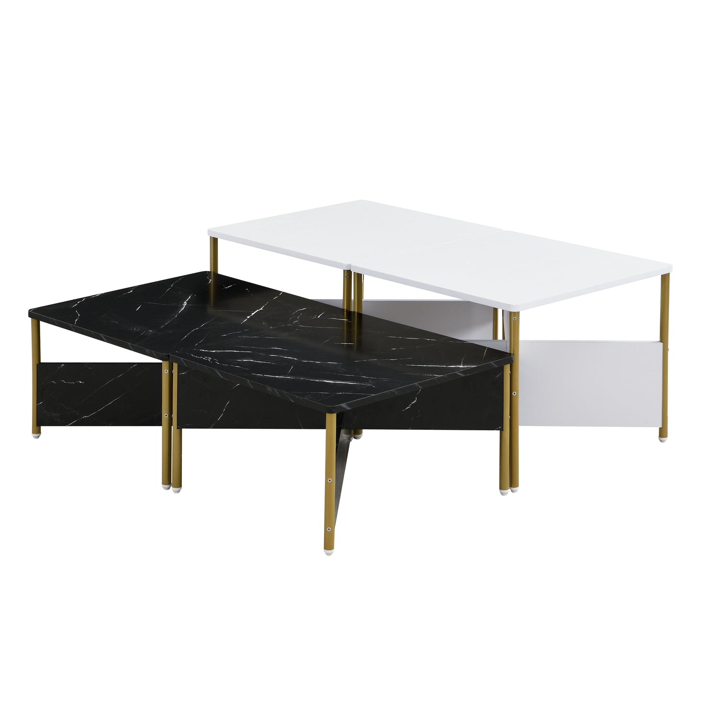 Modern Nesting Coffee Tables Set Of 4 -Mid Century Square Living Room