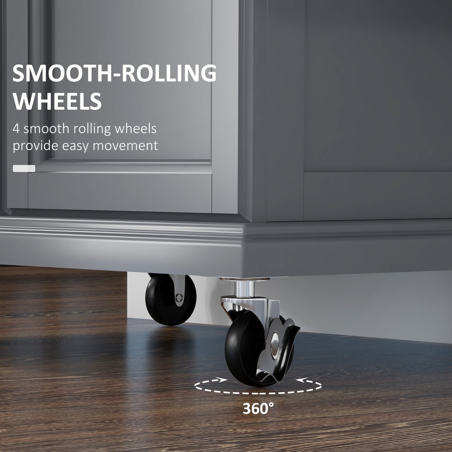 Kitchen Island on Wheels, Rolling Cart with Stainless Steel