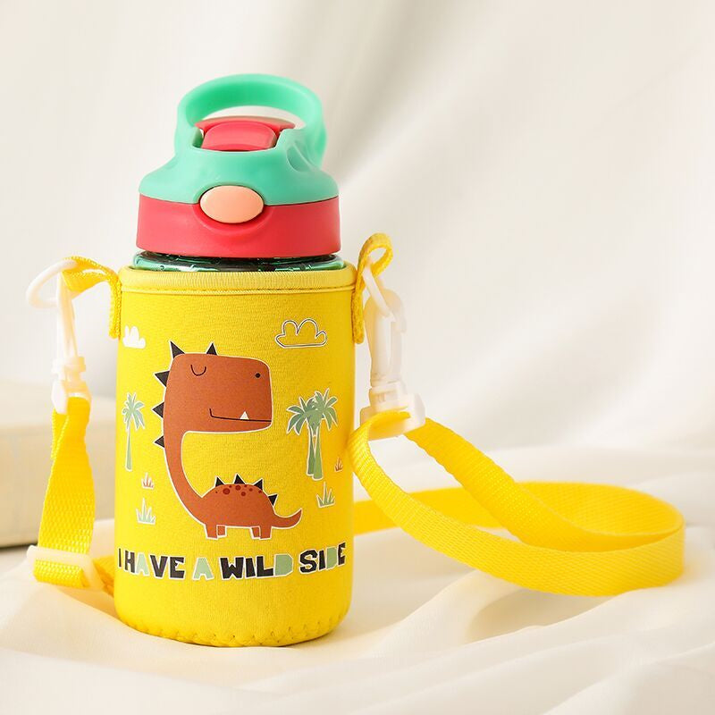 Children's Leak-proof Portable Plastic Straw Cup - Drop-proof, Reusable, Kids Drinkware