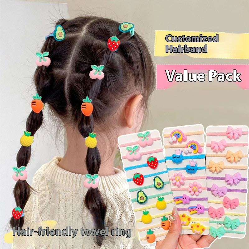 Children's Cute Baby Hair Rope Headband - Highly Elastic, No Hurt, 20PCs Set