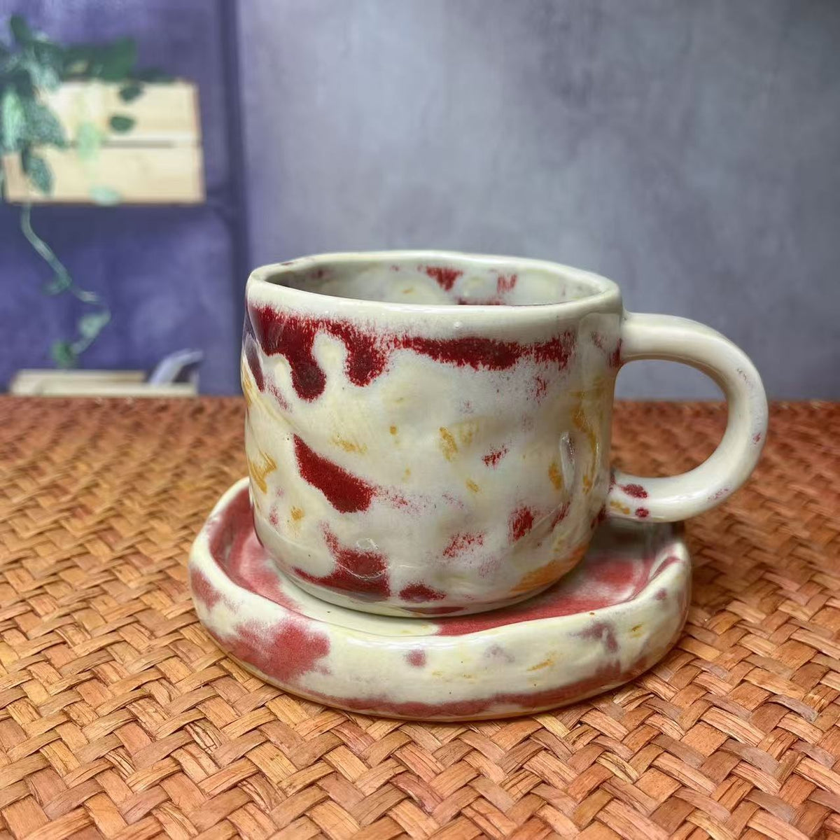 Coarse Vintage Ceramic Coffee Cup - Retro Style, 270ml