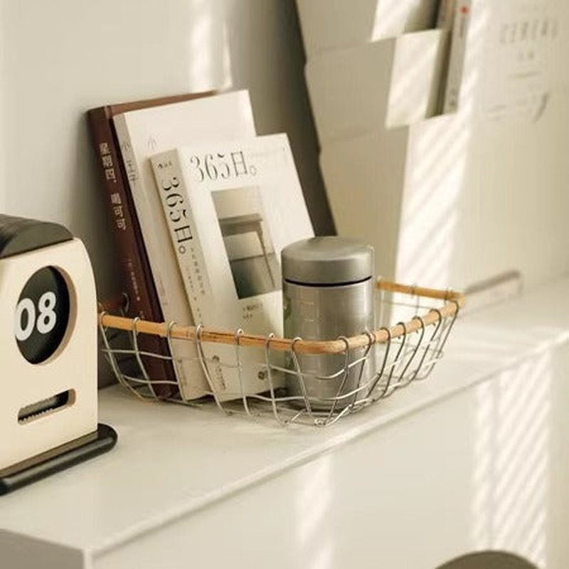 Retro-Style Handmade Square Wire Basket for Home Storage - Small & Large