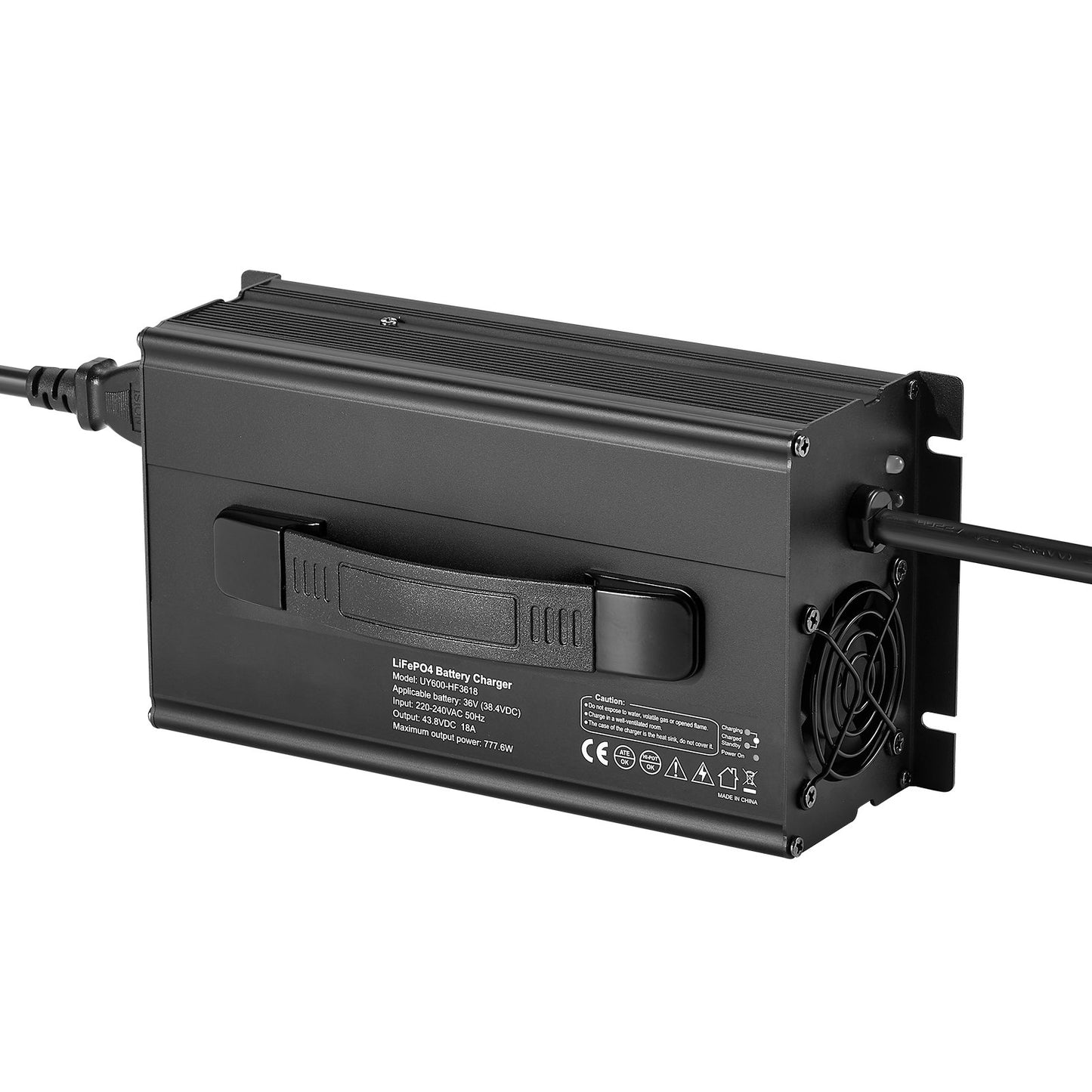 36V 18A Lithium Battery Charger for RV LiFePO4 Batteries - Smart 43.8V AC/DC