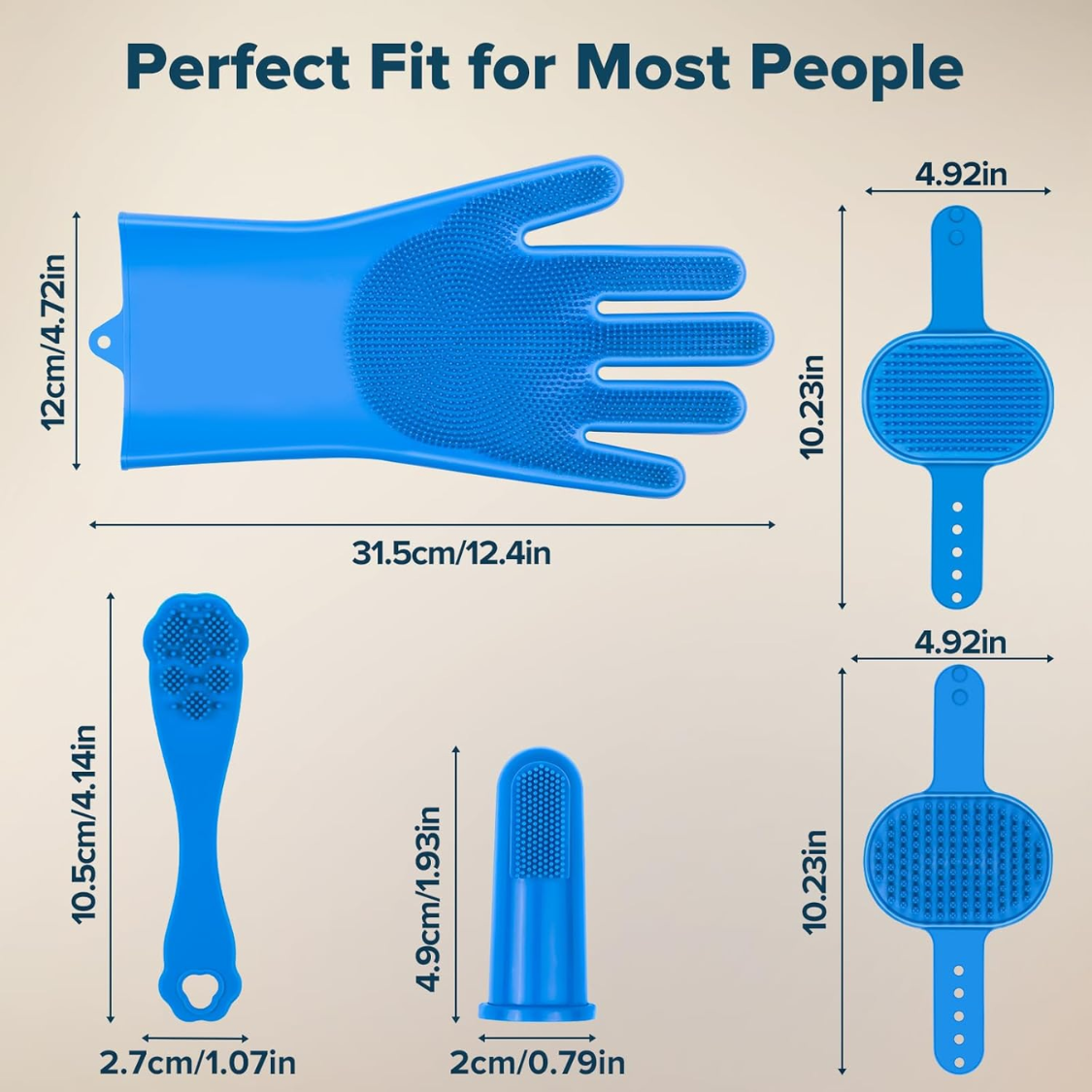 Pet Grooming Kit 6PCS Dog & Cat Bath Supplies Gloves Brushes Toothbrush