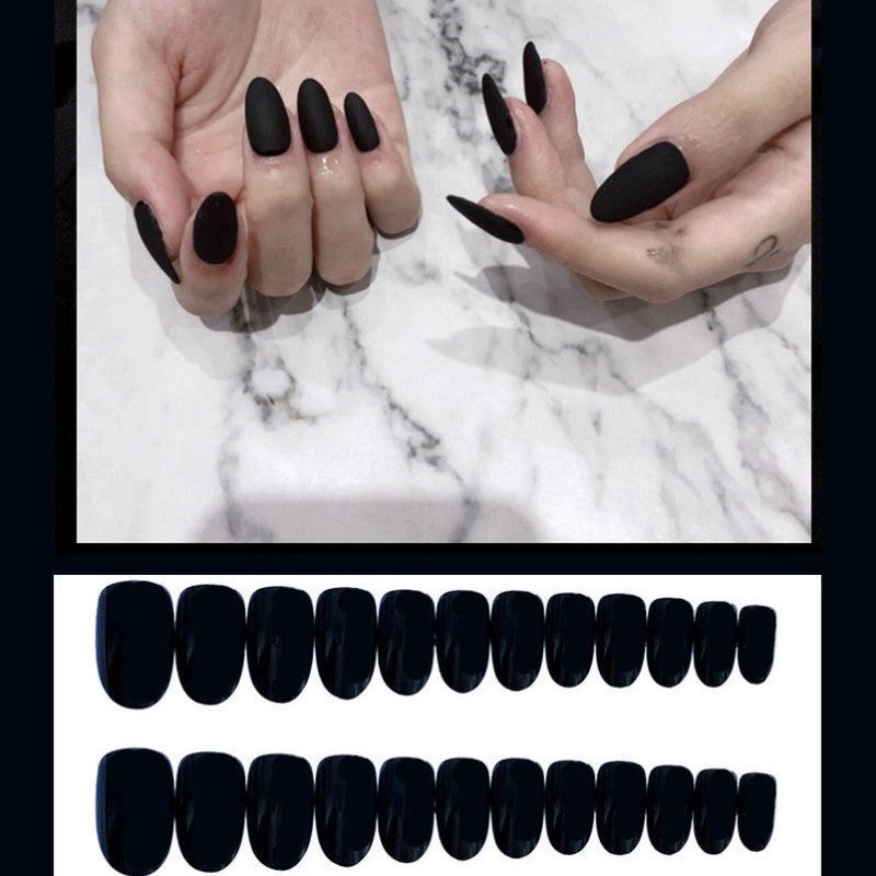 24-Piece False Nails Set - Multiple Colors