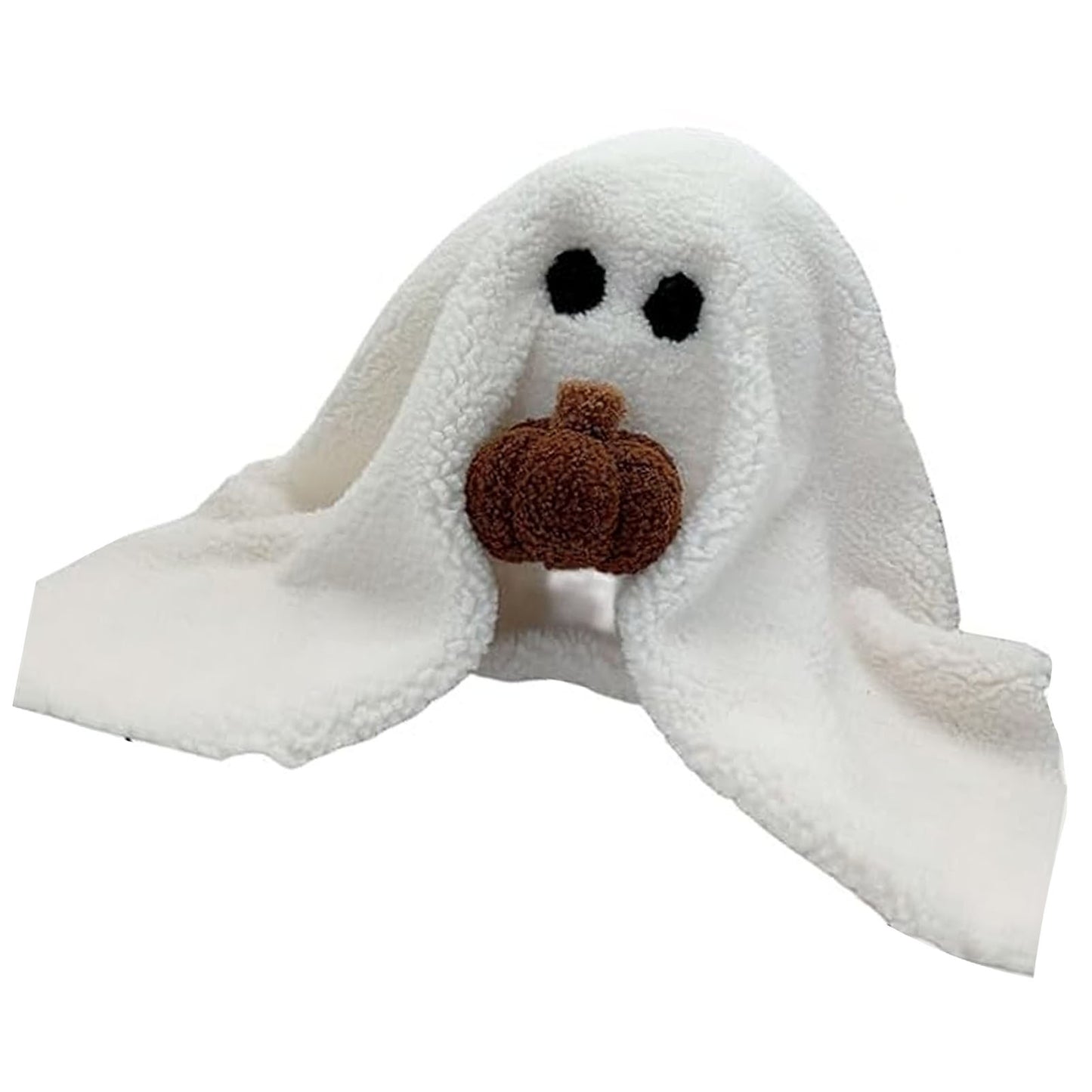 Ghost with Pumpkin Plush Throw Pillow - Cute Halloween Decor