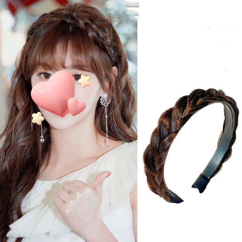 Braided Bow Wig Headband with Detachable Bows