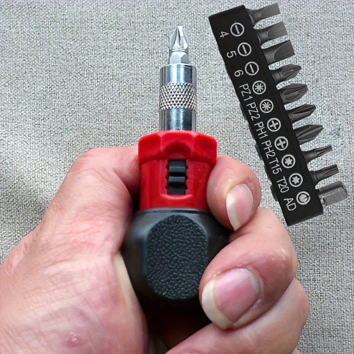 Mini Multifunctional Screwdriver Set with Reversible Steel Connector - Compact Hand Tool Kit