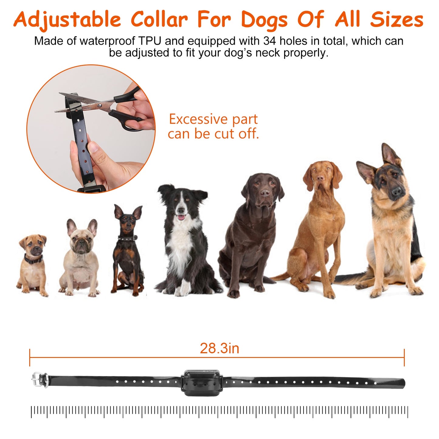 Dog Fence System with Adjustable Containment Collar IPX7 Waterproof Rechargeable