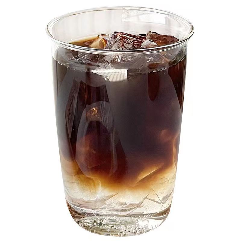 420ml Glass Coffee Cup with Straw - Latte Ice American Drinkware