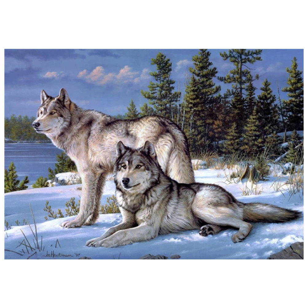 Diamond Painting Animal Fox Leaf Mosaic Kit - Round & Multi-Size Options