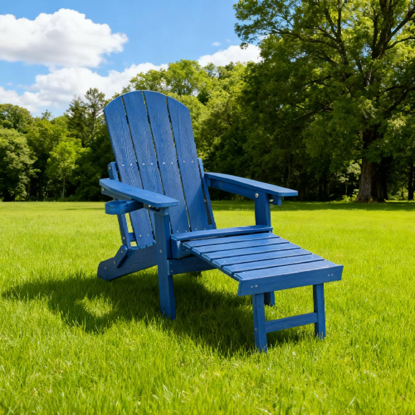 Outdoor Adjustable Lounge Chair With Cup HolderFor Patio Relaxation &