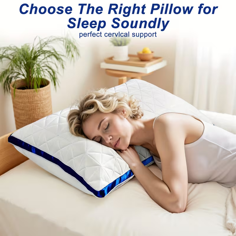 Luxury Bed Pillows - 2-Pack Breathable Down Alternative Gusseted Design, Soft Fiber Fill for Enhanced Sleep Quality