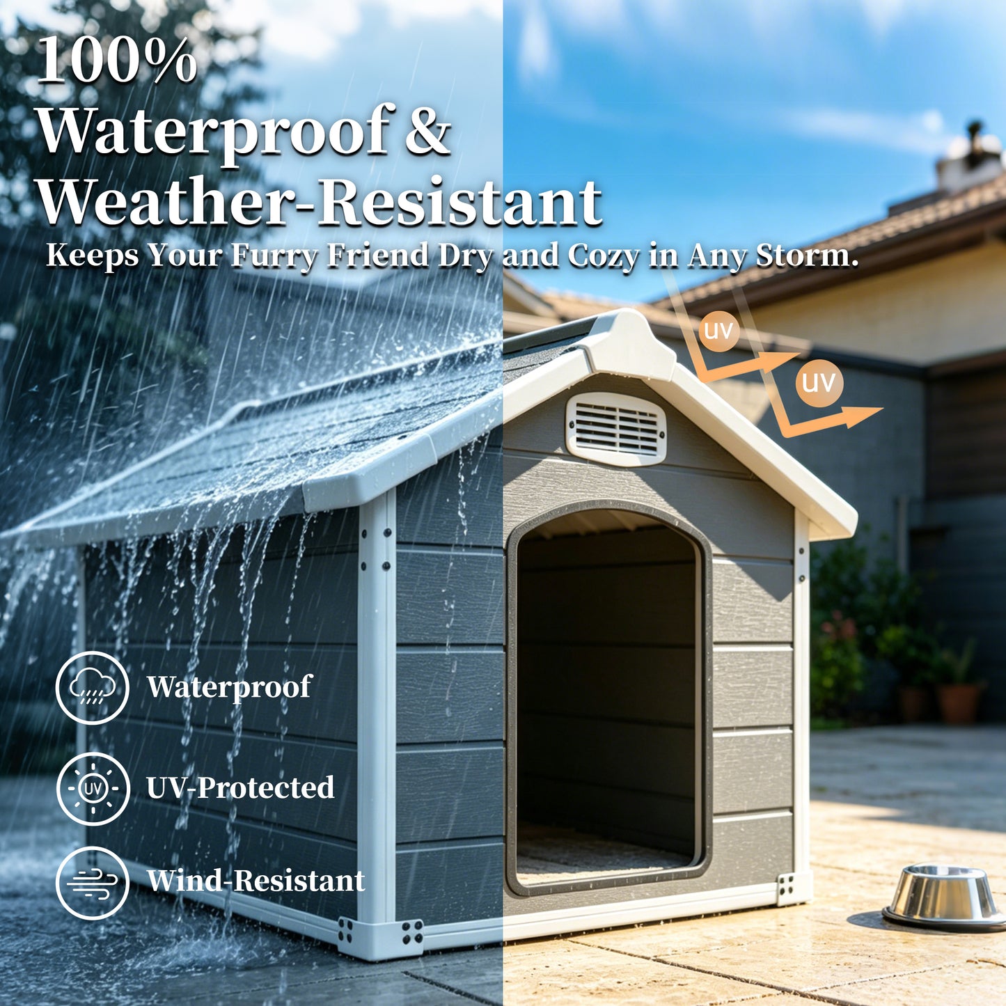 Large Dog House for Large Breeds - Waterproof & Heavy Duty