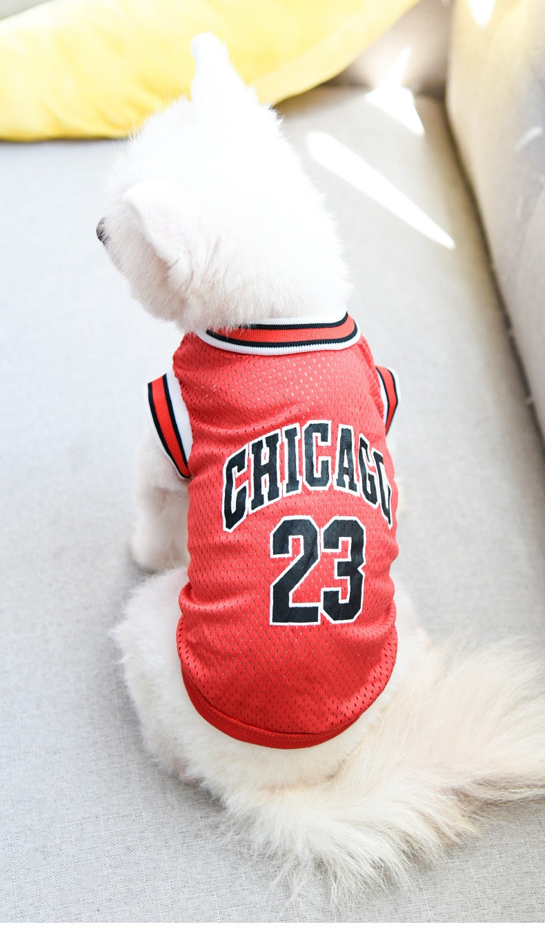 Large Mesh Basketball Dog Vest - Summer Pet Clothes for Active Dogs