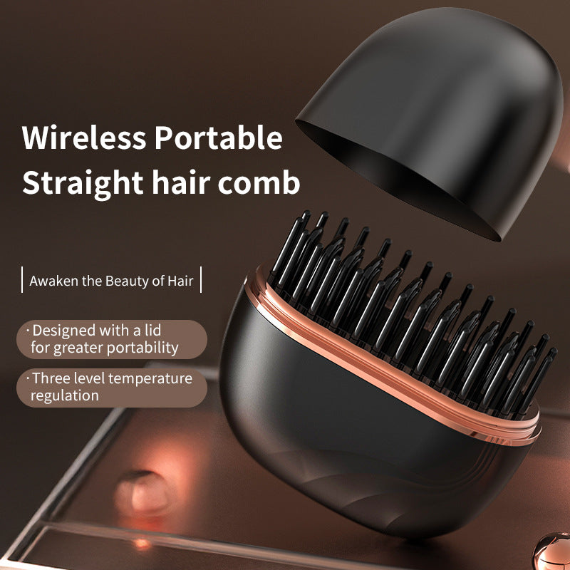 Wireless Hair Straightening Comb - Portable Dual-Use Styling Tool with Rapid Heat