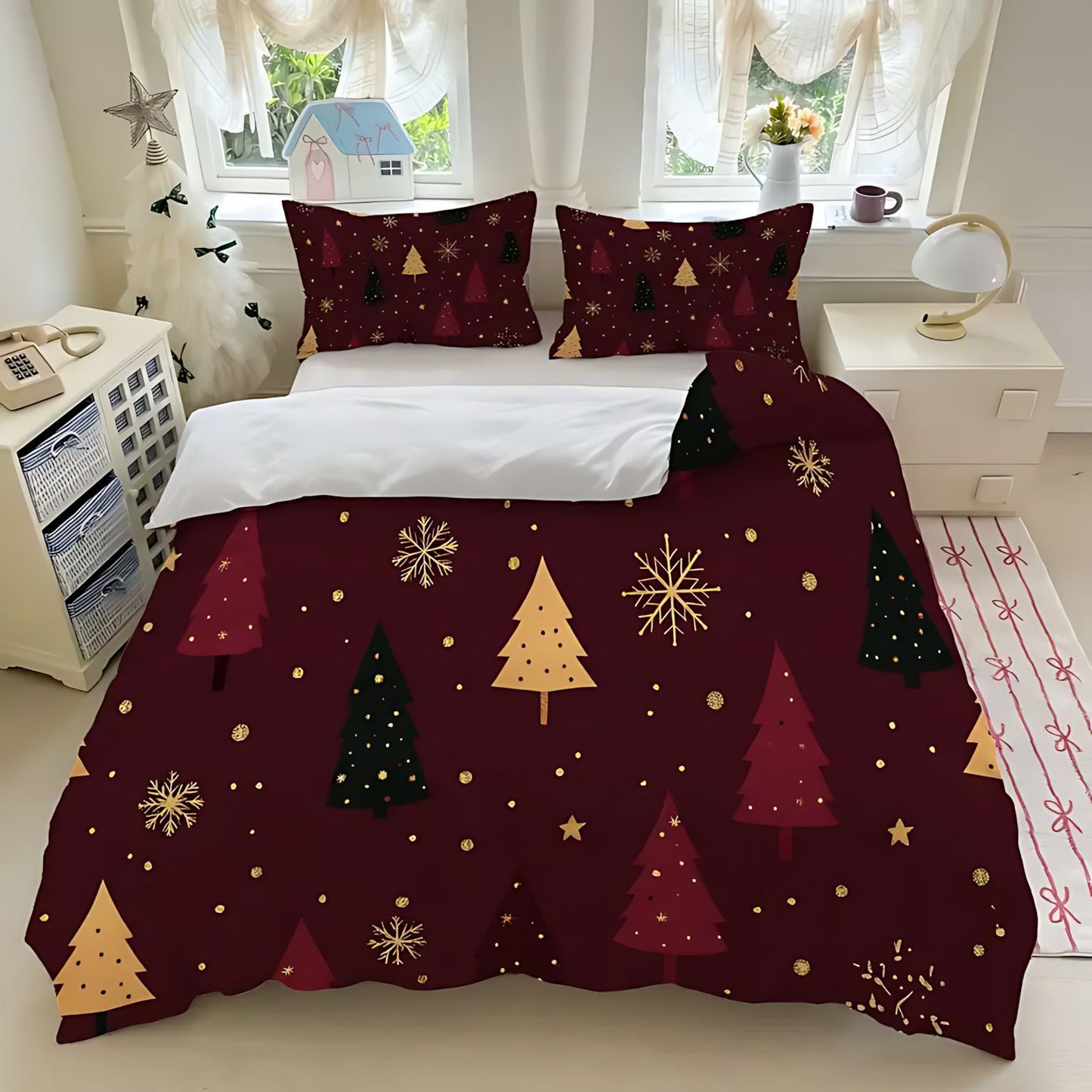 Digital Printing Brushed Bedding Set - Soft Skin-Friendly Polyester Cotton