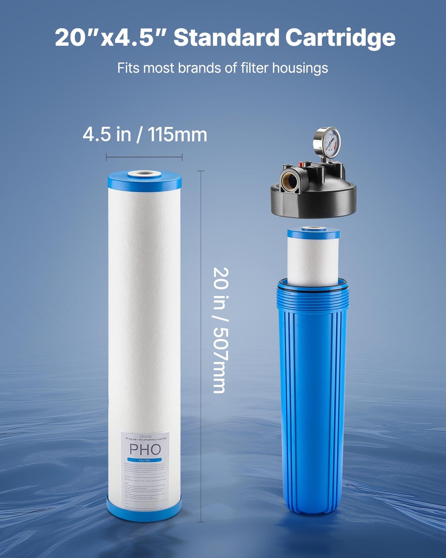 Whole Home Water Filter Replacement Cartridge 4.5" x 20" - Scale Inhibitor