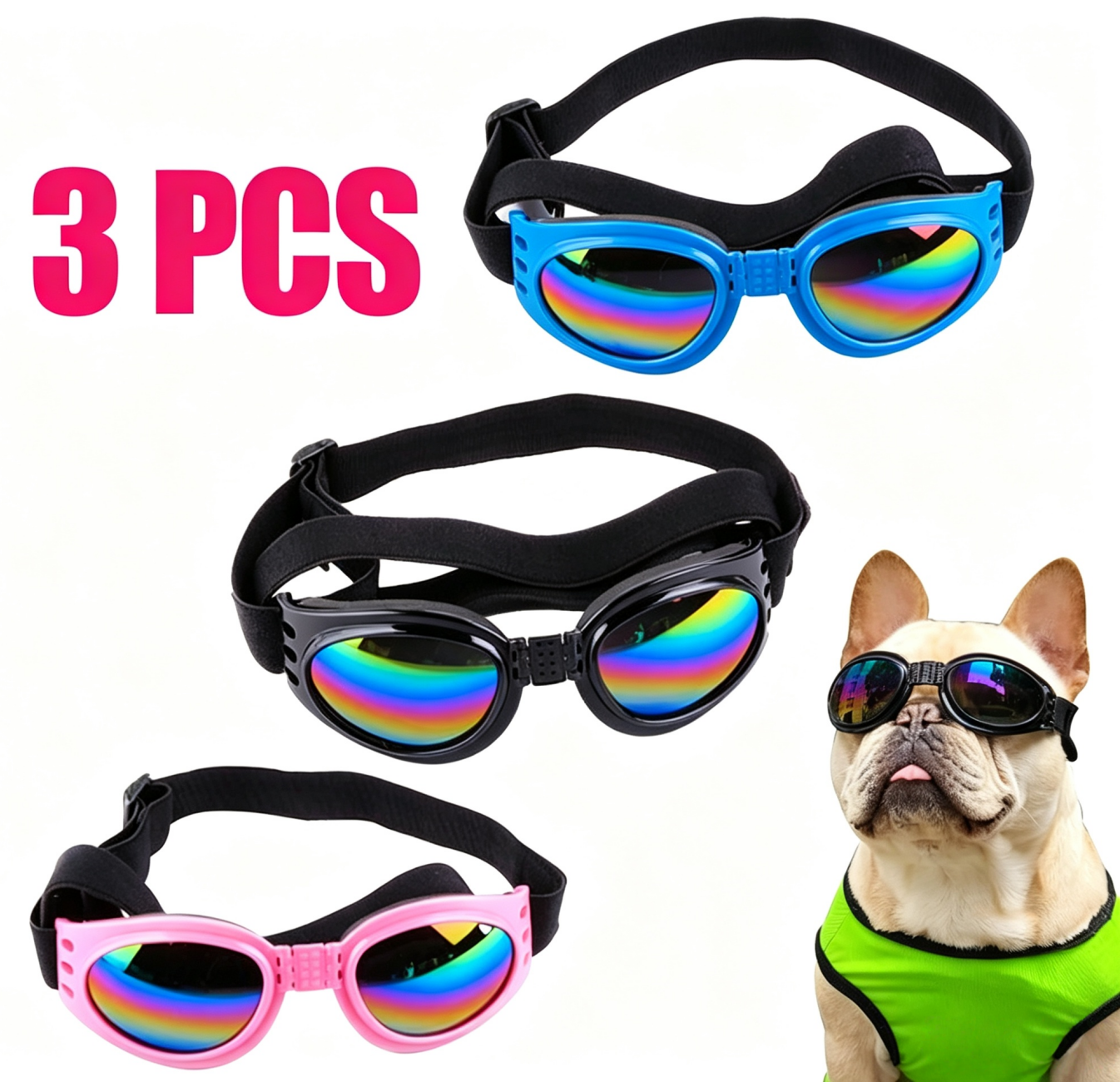 Pet Dog Sunglasses UV Protection Adjustable Small & Medium Pets
