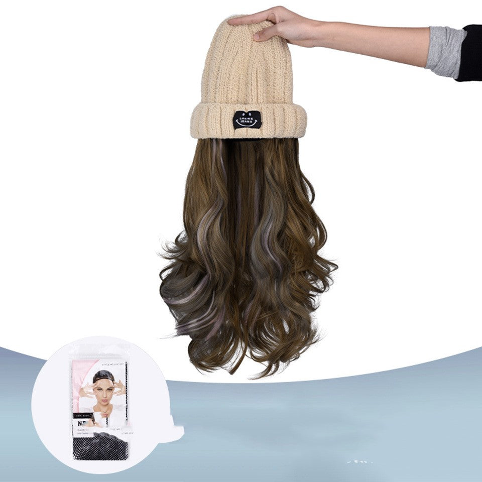 Korean Style Curly Synthetic Wig - Long Gradient Hair