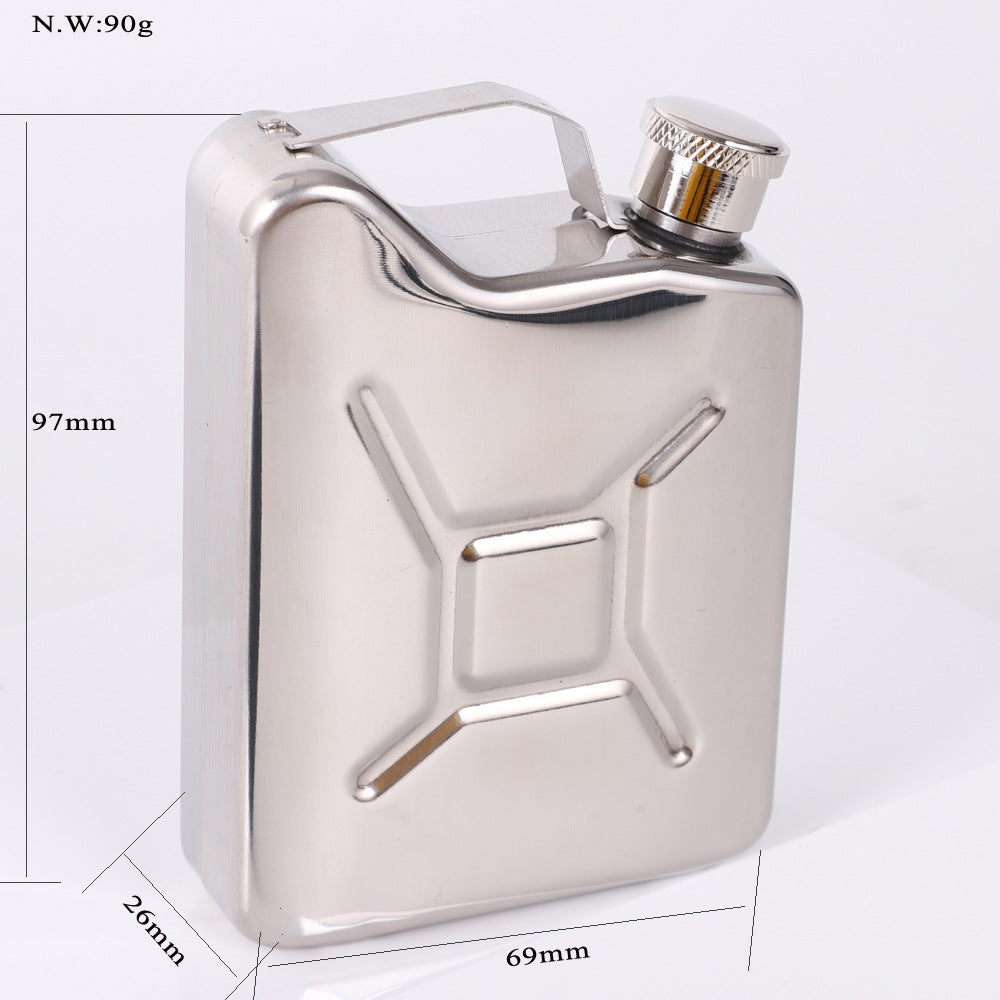 Portable Stainless Steel Oil Barrel-Shaped Wine Jug with Accessories