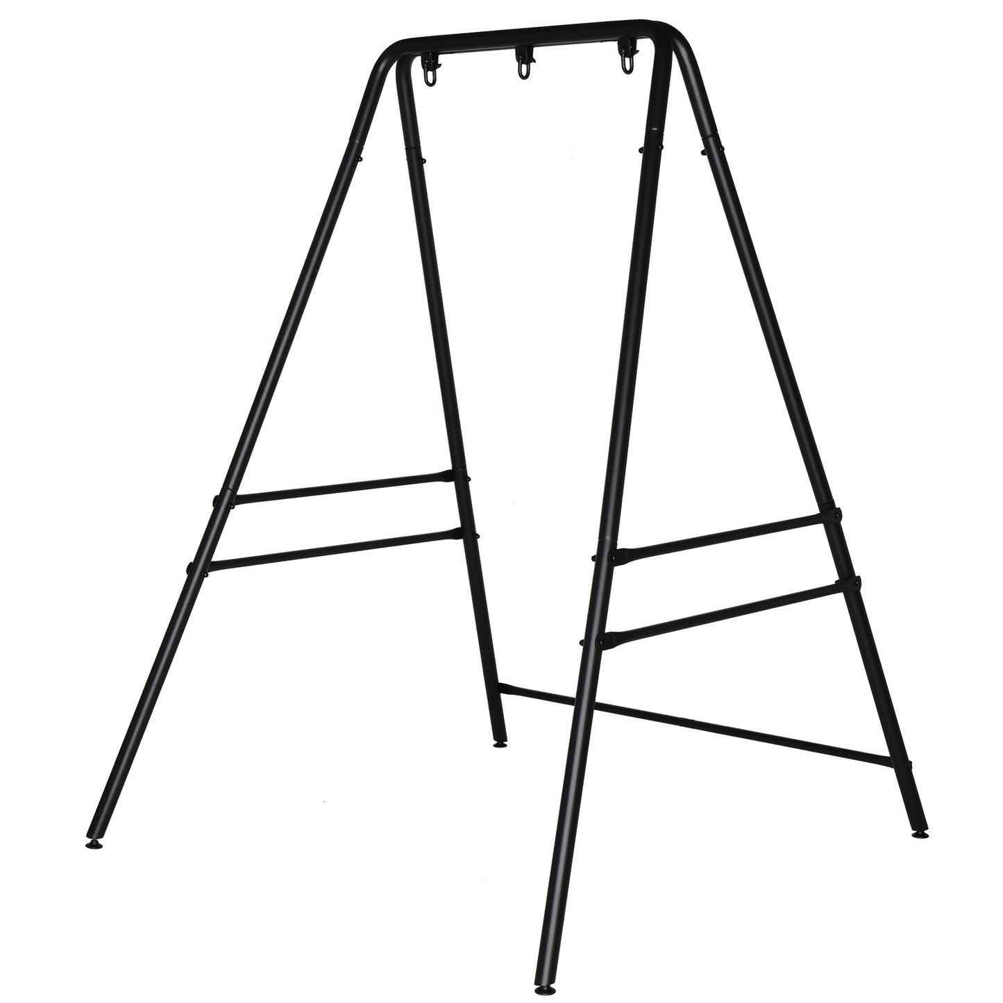 Garden Hammock Chair Stand - Black, 133x137x180cm, Four-Legged Frame