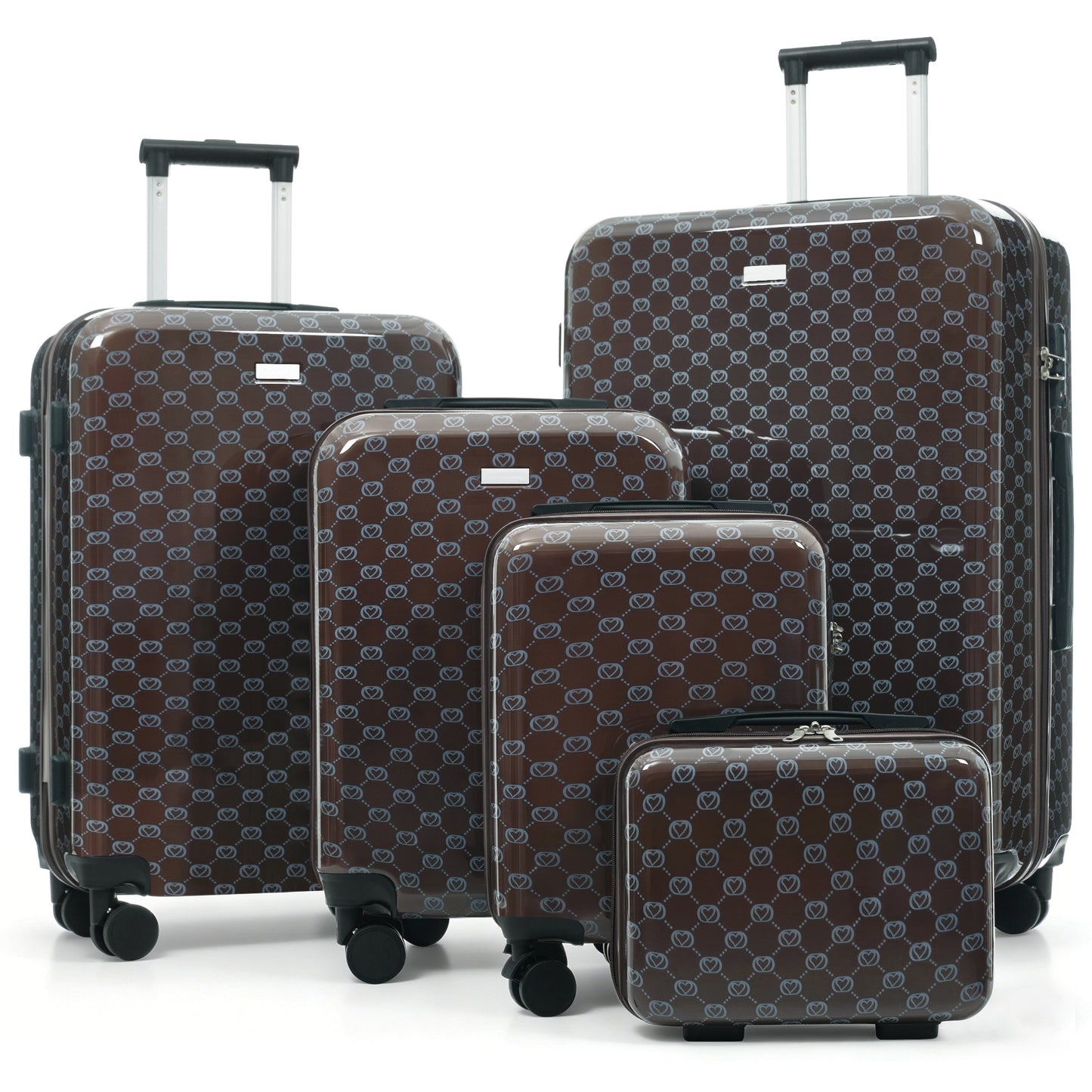 5-Piece Hardside Luggage Set with TSA Lock - Brown