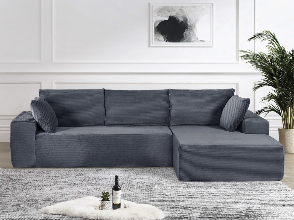 CozyForm Convertible Sectional Sofa In Soft Corduroy, Modern Comfy