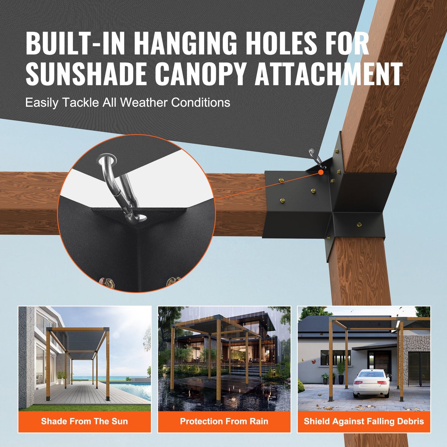 4"x4" Pergola Bracket Kit - Heavy Duty Corner Brackets, 4pcs