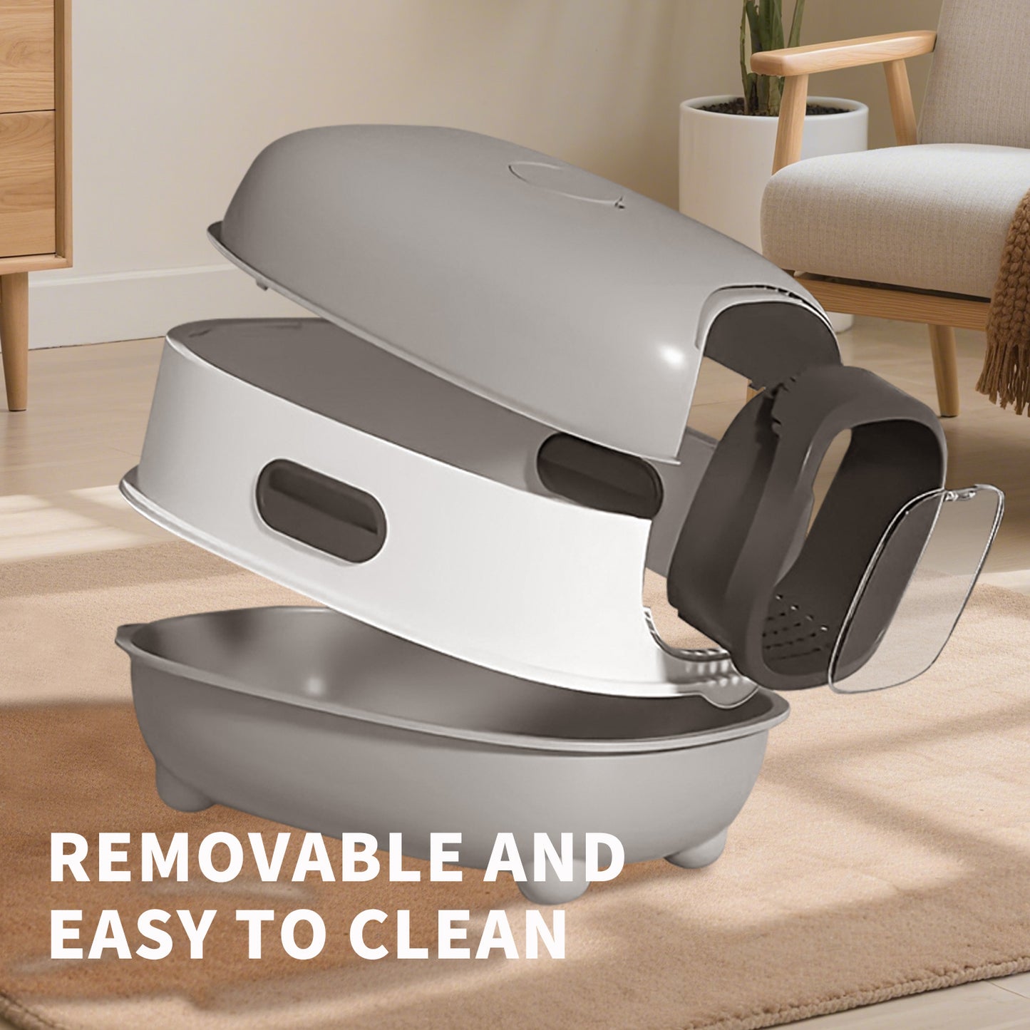 Self Pickup Cat Litter Box - E-Model Pet Furniture for Cats