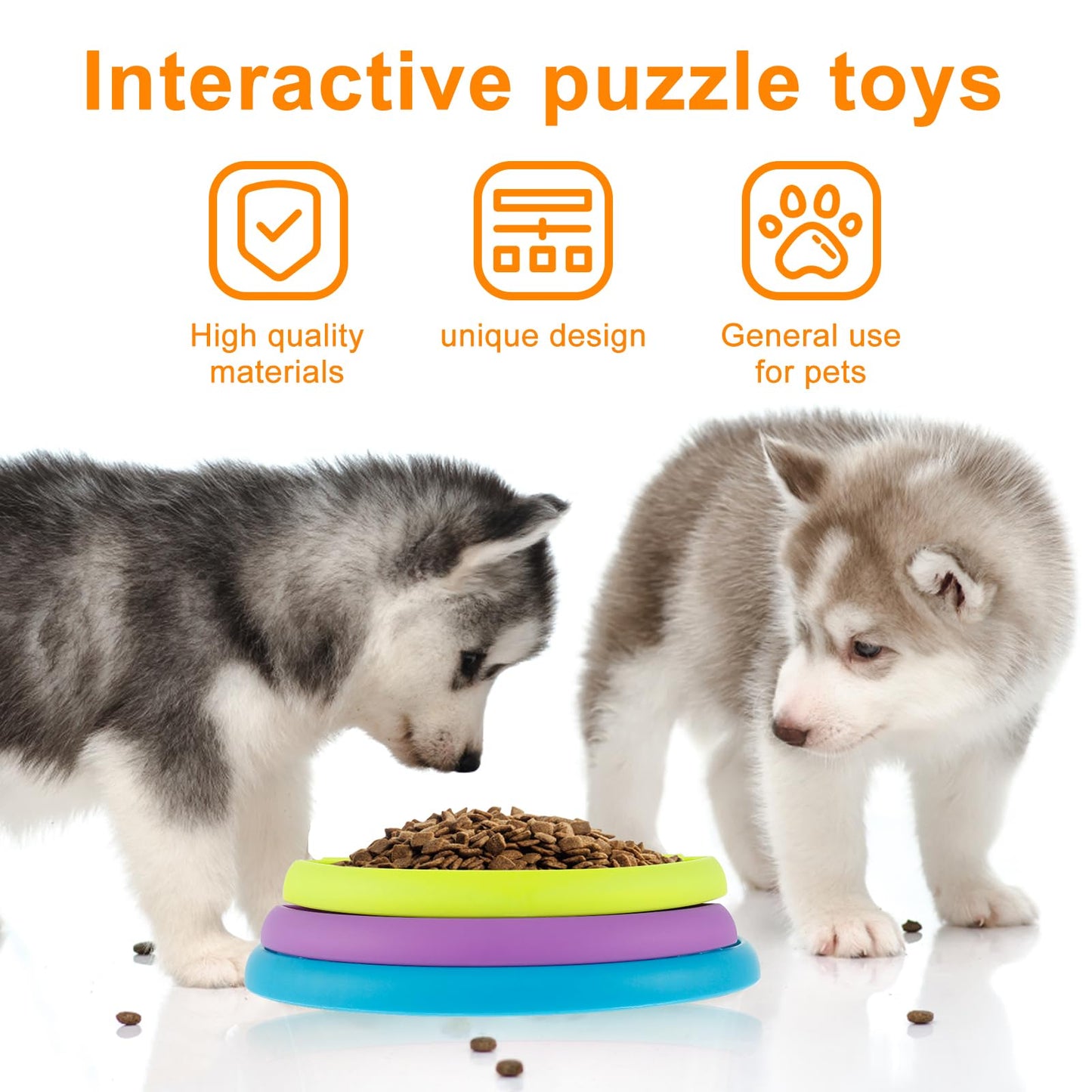 Pet Slow Feeder Bowl with Puzzle & Lick Mat for Medium & Large Dogs - Green