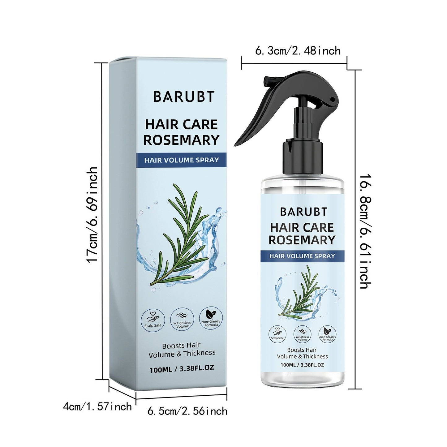 Rosemary Hair Spray 100ml - Fluffy Hair Care & Styling Product