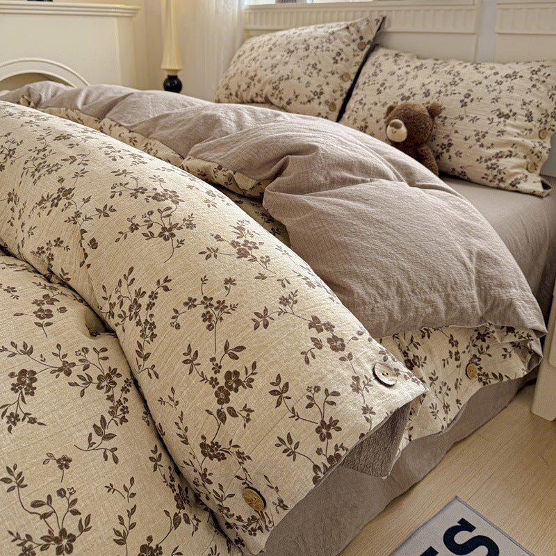 Thickened Cotton-Linen Bedding Set - Multiple Sizes & Styles