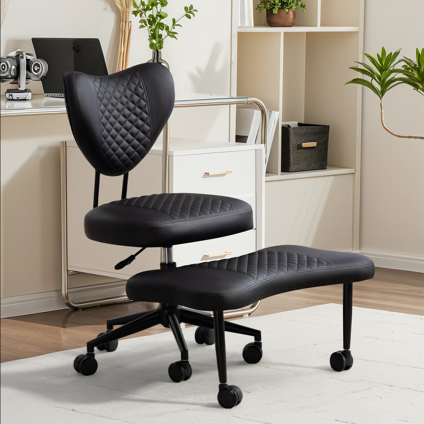 Ergonomic Meditation Chair with Lumbar Support - Black