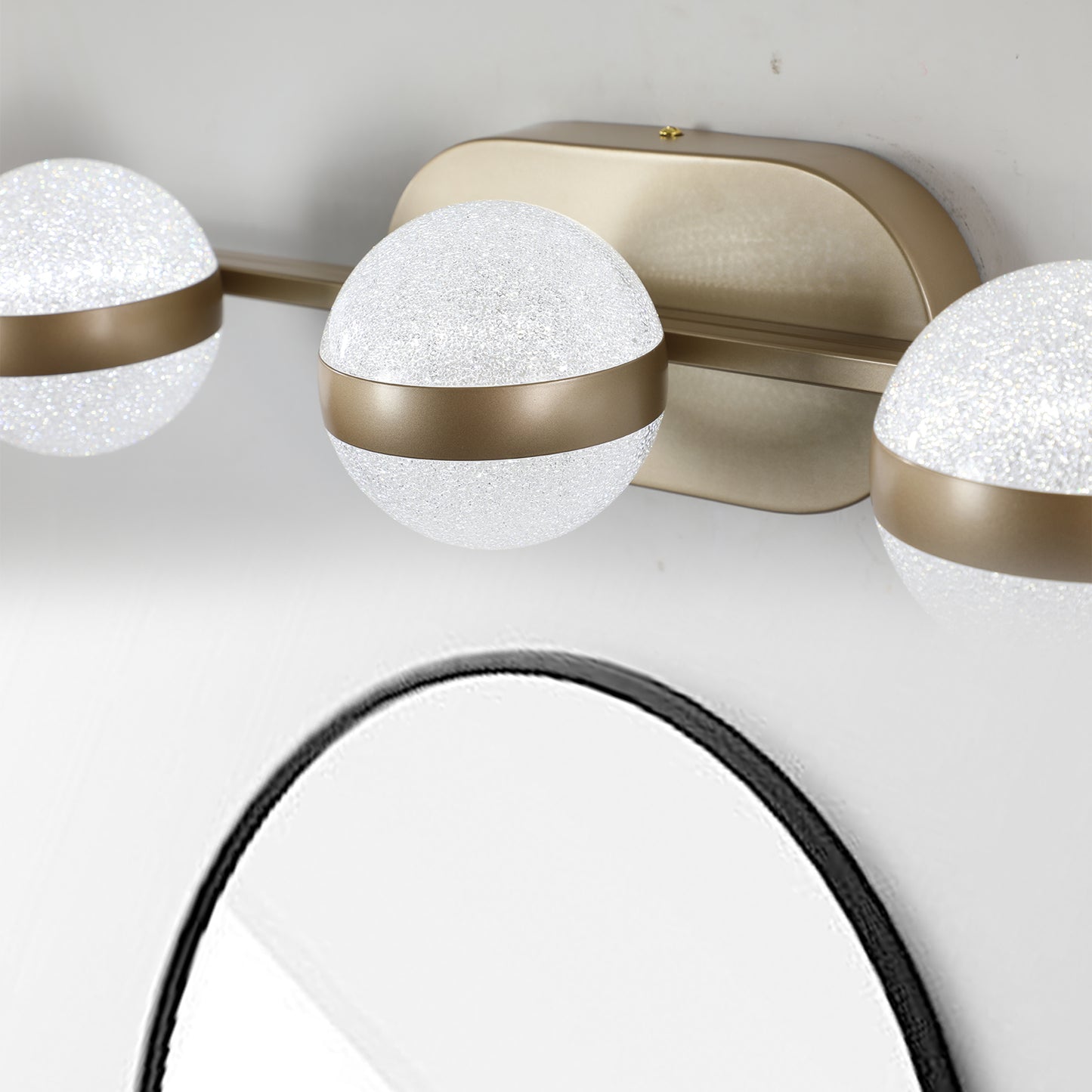 Modern Bathroom Vanity Light Fixture - 5 Bulb Crystal Shades