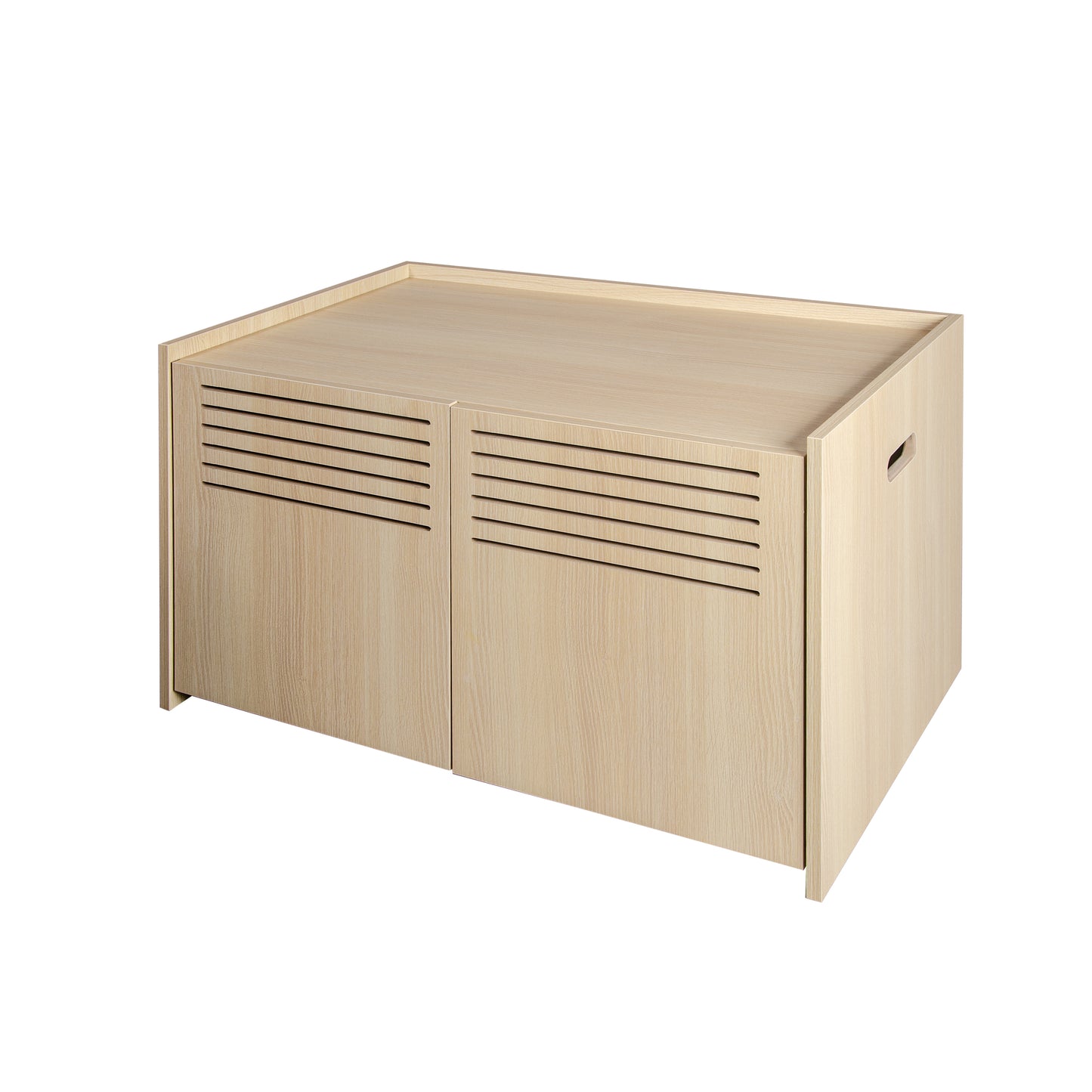 Wooden Cat House with Scratching Pad and Hidden Litter Box, Spacious Pet Furniture
