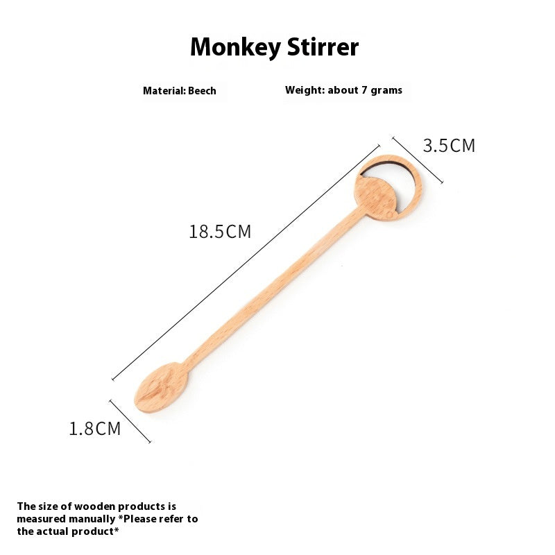 Wooden Honeycomb Stirring Spoon Long Handle Kitchen Utensil