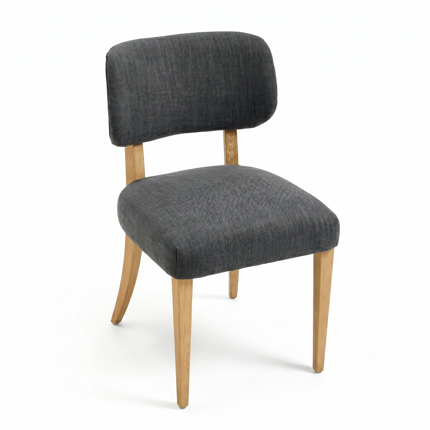 Modern Fabric Upholstered Dining Chairs Set of 2 - Dark Grey