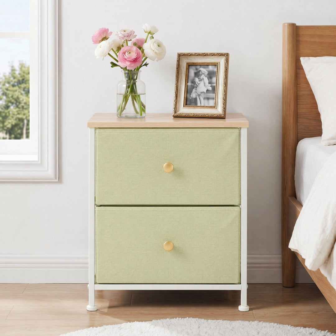 Double Drawer Bedside Table - Versatile Storage for Bedrooms & Living Rooms