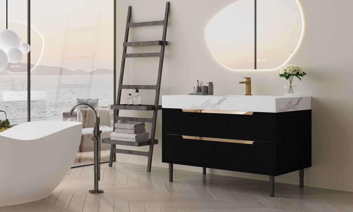 35.4" Modern Bathroom Vanity with Undermount Sink & Storage