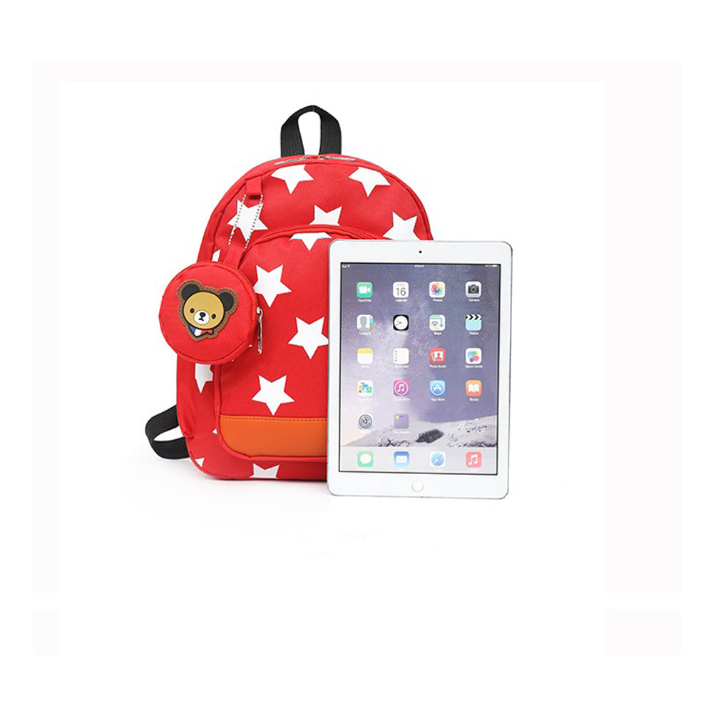 Lightweight Soccer Fan Backpack with Bear Coin Purse - Multi-Color